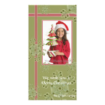 Hoilday photocard för Snowflakegåvajul Skräddarsydda Fotokort