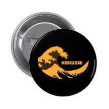 Hokusai - underbaren vinkar knapp med nål