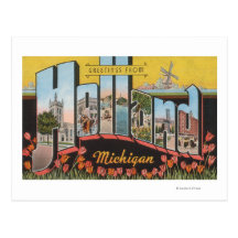 Holland Michigan - stora brevplatser Vykort