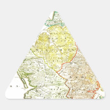 Homann karta 1710 av Danmark Iutiae Geographicus Triangle Stickers