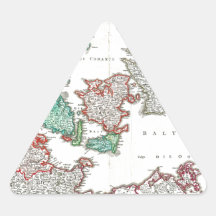 Homann karta 1730 av Danmark Geographicus RegniD Triangle Stickers