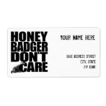 Honey badger att bry sig inte etiketter fraktsedel