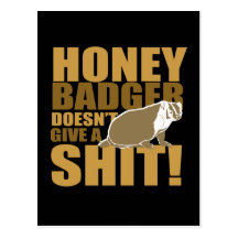 Honeybadger att bry sig inte vykort