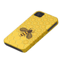 Honeybee på ett guld- fodral för honungskakaiPhone iPhone 4 Fodral
