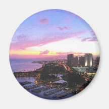 Honolulu cityscapeHawaii solnedgång Kylskåpsnagnet