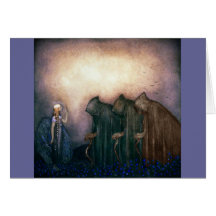 Hooded figurer hälsningskort