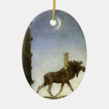 Hoppa älgen och princessen Tuvstarr av John Bauer Jul Dekorationer