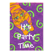 Hoppa katten är det den partyTime inbjudan