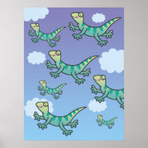 Hoppa ödlatrycket posters