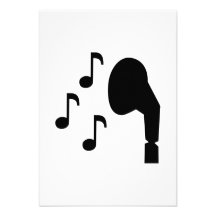 Hörlurar noterar musik inbjudan
