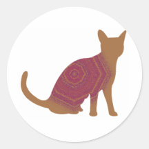 Höstkatt Runda Klistermärken