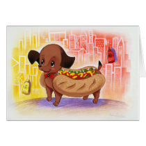 Hot Dog In The City Kitschy Cute kort