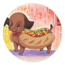 Hot Dog In The City Kitschy Cute klistermärken
