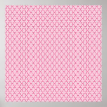 Hot Pink and Bubble Gum Pink Cross Pattern Posters