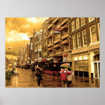 Hotellet ror -- Amsterdam i November SEPIA Affisch