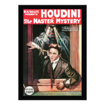 Houdini herraväldegåtavintage affisch 1919 anpassningsbara inbjudningskort
