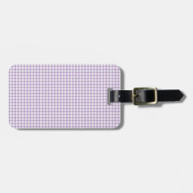 Houndstooth lila och vit bagage lapp
