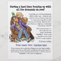 Housecleaning reklamblad (fullständigt anpassadet) personliga flygblad