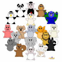 Huggable djur fredstecken photo cutouts