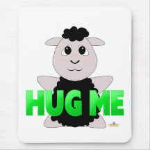 Huggable svart fårgrönt kramar mig musmattor