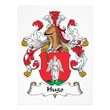 Hugo familjvapensköld anpassade inbjudan