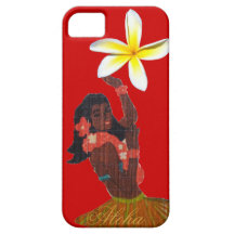 Hula dansare med tropisk Plumeria iPhone 5 Case-Mate Skal