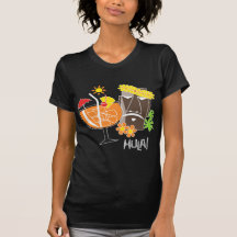 Hula kvinna mörka skjorta tshirts