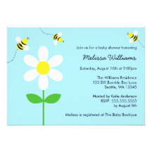 Humladaisybaby shower anpassningsbara tillkännagivanden