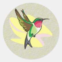 Hummingbird i flyg på texturerad bakgrund klistermärken
