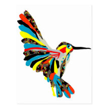 hummingbirdteckning vykort