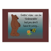 Humoristisk björnfödelsedaghälsning hälsnings kort