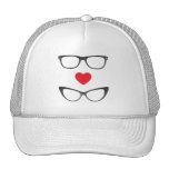 Humoristisk Geekkärlek - hjärta & glasögon Trucker Kepsar