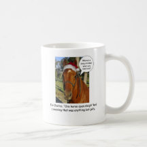 Humoristisk häst i en kopp för Santa hattkaffe Kaffe Mugg