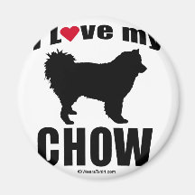"HUND AVELN" - CHOWCHOW - "ÄLSKAR JAG MIN CHOWCHOW KYLSKÅPS MAGNETER