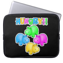 Hungrig flodhästdesign laptopfodral