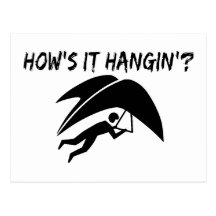 Hur är det den Hangin hängningglidflygplanet Vykort