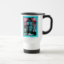 Hus av inbjudan mugg