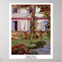 Hus i Rueil av Edouard Manet Affisch