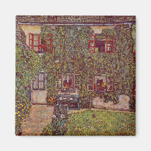Huset av vakten av Gustav Klimt Kylskåpmagneter