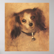 Huvud av en hund vid Renoir, vintageImpressionismk Print