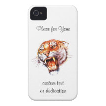 Huvud för tiger för kallt tecknadtatueringsymbol r Case-Mate iPhone 4 fodraler