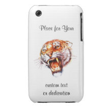 Huvud för tiger för kallt tecknadtatueringsymbol r iPhone 3 fodral