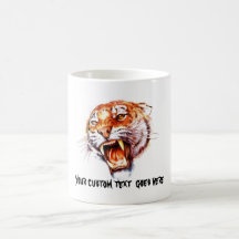 Huvud för tiger för kallt tecknadtatueringsymbol r kaffe koppar