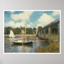 Huvudvägen överbryggar på Argenteuil, Claude Monet Affisch