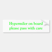 Hypermiler på boardplease passerar med omsorg bildekal