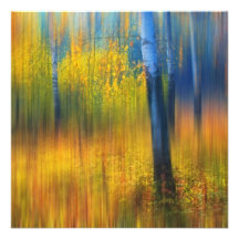 I den guld- skogen. Impressionism Inbjudningskort