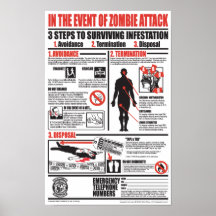 I HÄNDELSEN AV ZOMBIEATTACK POSTERS