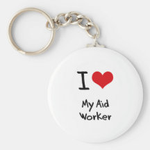 I heart My Aid Worker Keychain