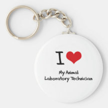 I heart My Animal Laboratory Technician Keychain