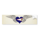 I Love American Samoa -wings Bumper Stickers